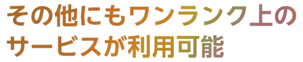 その他にもワンランク上のサービスが利用可能