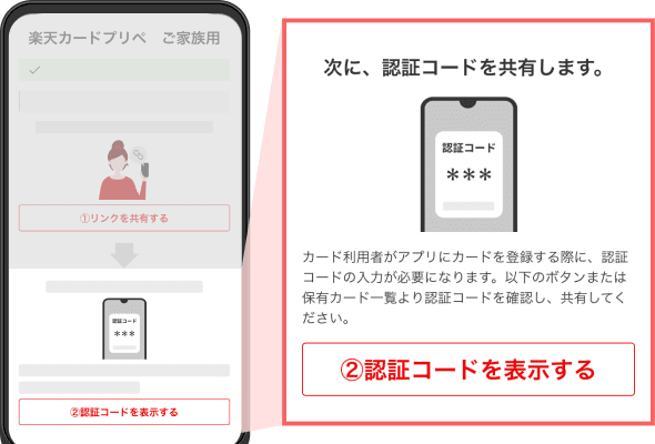 認証コードを共有します