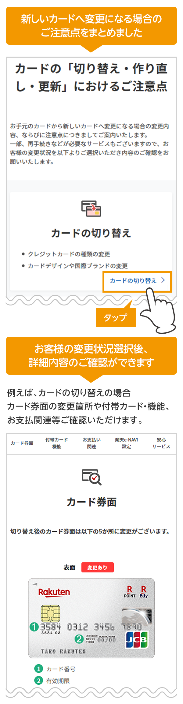 カード 切り替え 作り直し 更新 時のご注意点ページを新設 楽天カード